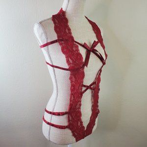 Avidlove Womens Deep V Lace Halter Teddy One Piece Bodysuit